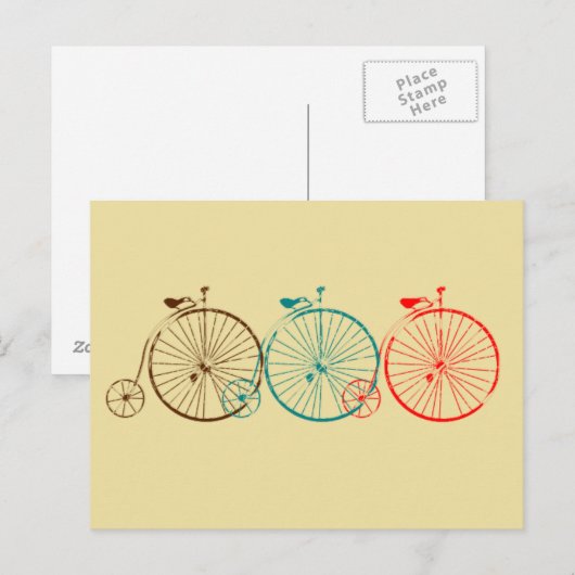Penny Farthing Bicycles Briefkaart (Voorkant / Achterkant)