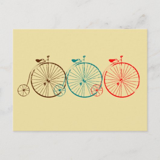 Penny Farthing Bicycles Briefkaart (Voorkant)