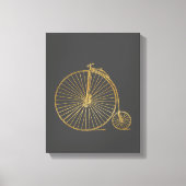  Penny Farthing Bike Black Gold Glitter Canvas Afdruk (Voorkant)