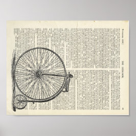 Penny Farthing Book Art Poster