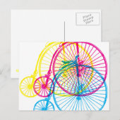 Penny Farthing CMYK Briefkaart (Voorkant / Achterkant)