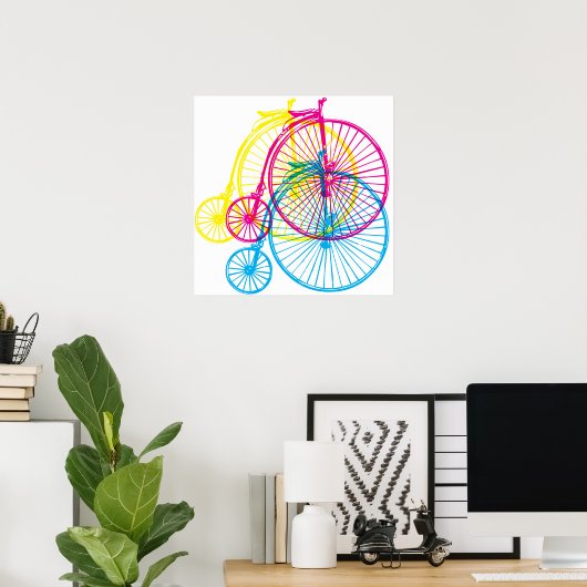 Penny Farthing CMYK Poster (Thuiskantoor)