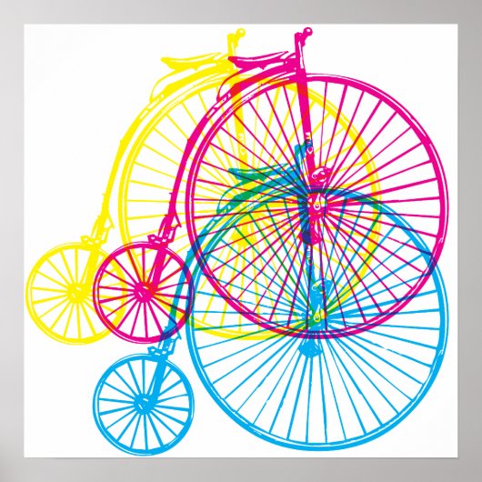 Penny Farthing CMYK Poster (Voorkant)