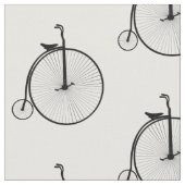 Penny farthing Cycle Theme Bicycle Print Fabric Stof (Close Up)