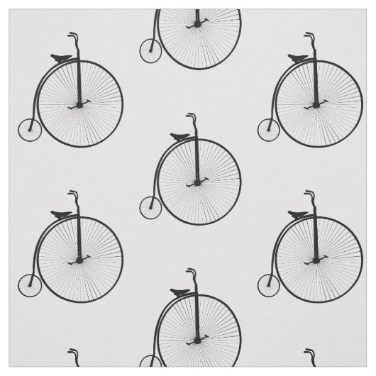 Penny farthing Cycle Theme Bicycle Print Fabric Stof (Swatch)