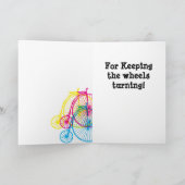 Penny Farthing fiets thema wenskaart Bedankkaart (Binnen)