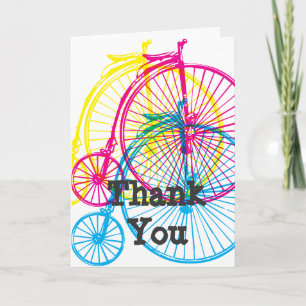 Penny Farthing fiets thema wenskaart Bedankkaart