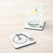 Penny Farthing Fietsillustratie Bier Onderzetter (Rechterzijde)