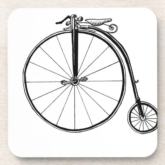 Penny Farthing Fietsillustratie Bier Onderzetter (Voorkant)