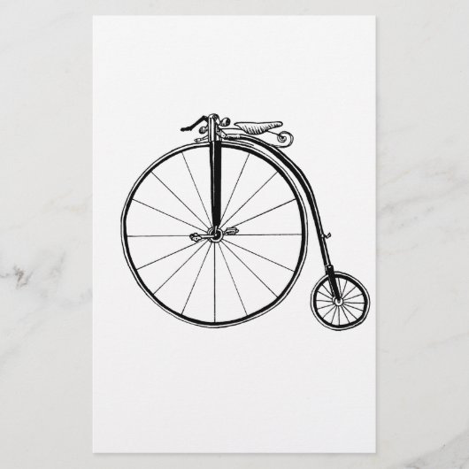 Penny Farthing  Fietsillustratie Briefpapier (Voorkant)