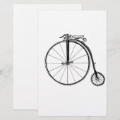 Penny Farthing  Fietsillustratie Briefpapier (Voorkant / Achterkant)