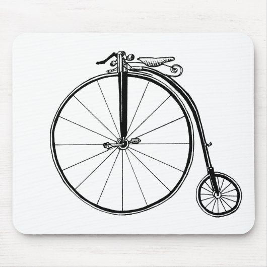 Penny Farthing Fietsillustratie Muismat (Voorkant)