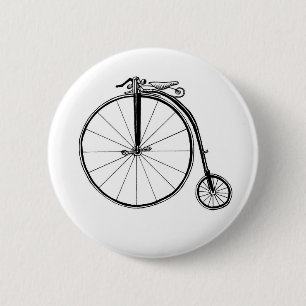 Penny Farthing  Fietsillustratie Ronde Button 5,7 Cm