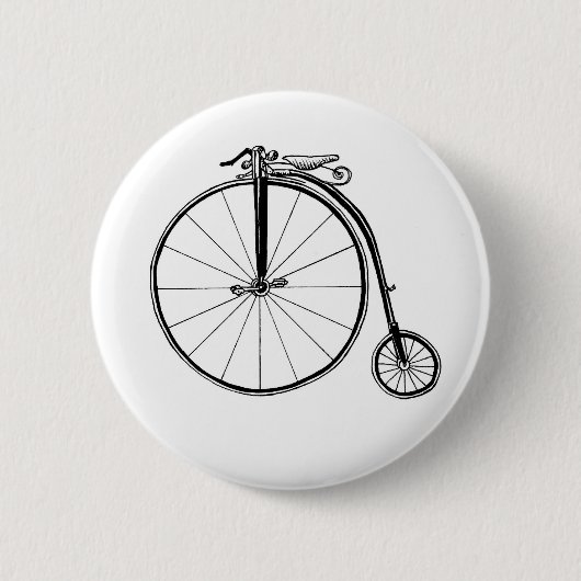 Penny Farthing  Fietsillustratie Ronde Button 5,7 Cm (Voorkant)