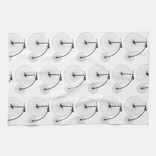 Penny Farthing Fietsontwerp Theedoek (Horizontaal)