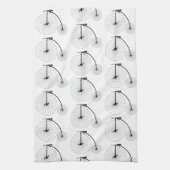 Penny Farthing Fietsontwerp Theedoek (Verticaal)