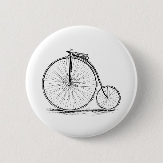 Penny Farthing  High-Wheel Bicycle Ronde Button 5,7 Cm (Voorkant)
