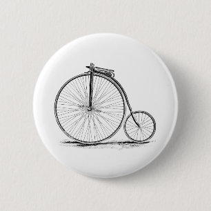 Penny Farthing  High-Wheel Bicycle Ronde Button 5,7 Cm