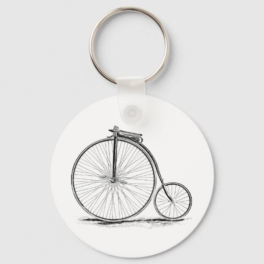 Penny Farthing High-Wheel Bicycle Sleutelhanger (Voorkant)