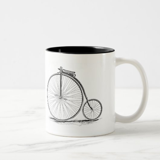 Penny Farthing High-Wheel Bicycle Tweekleurige Koffiemok (Rechts)