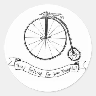 Penny Farthing Illustratie Ronde Sticker