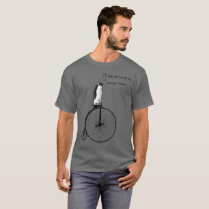 Penny-Farthing Penguin Poops T-shirt