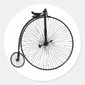 Penny-Farthing Ronde Sticker (Voorkant)