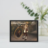 Penny Farthing Steampunk Briefkaart (Staand voorkant)