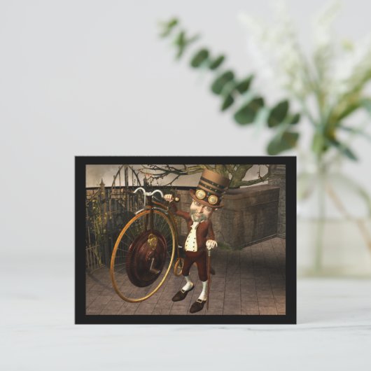 Penny Farthing Steampunk Briefkaart (Staand voorkant)