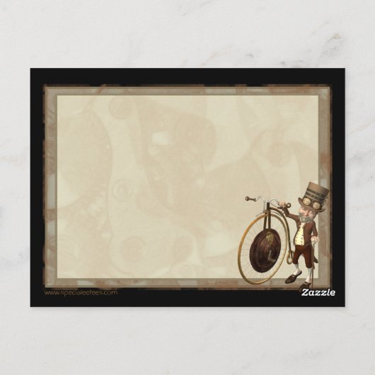 Penny Farthing Steampunk Briefkaart (Achterkant)