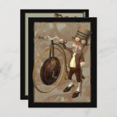 Penny Farthing Steampunk Briefkaart (Voorkant / Achterkant)