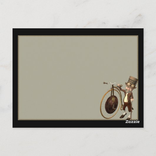Penny Farthing Steampunk Briefkaart (Achterkant)