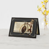 Penny Farthing Steampunk Groeten Kaart (Gele Bloem)