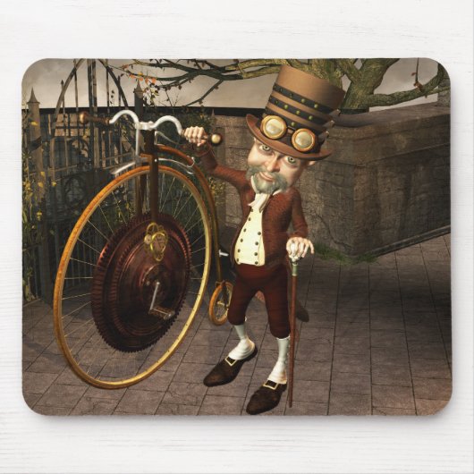 Penny Farthing Steampunk Muismat (Voorkant)