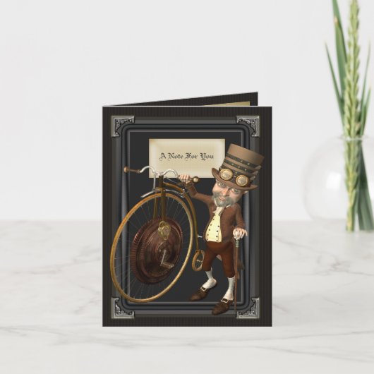 Penny Farthing Steampunk Notecards Kaart (Voorkant)