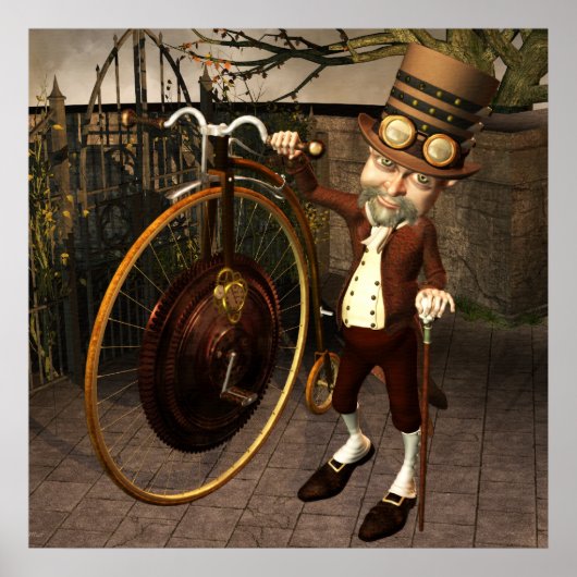 Penny Farthing Steampunk Print (Voorkant)