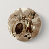 Penny Farthing Steampunk Ronde Button 5,7 Cm (Voorkant)