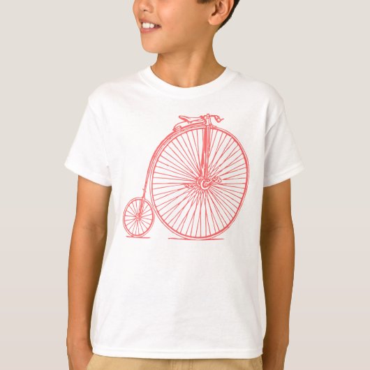 Penny Farthing - Tropisch Roze T-shirt (Voorkant)