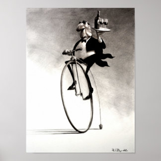 Penny-Farthing-Waiter Poster