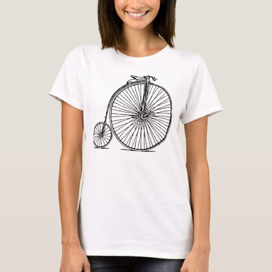 Penny Farthing - Zwart T-shirt (Voorkant)
