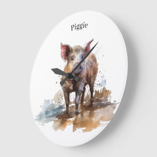 Penny het speelse biggetje, op maat grote klok (Hoek)