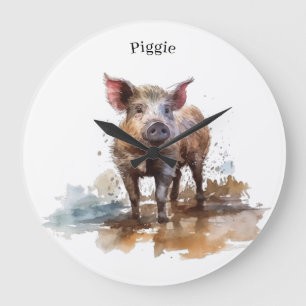 Penny het speelse biggetje, op maat grote klok