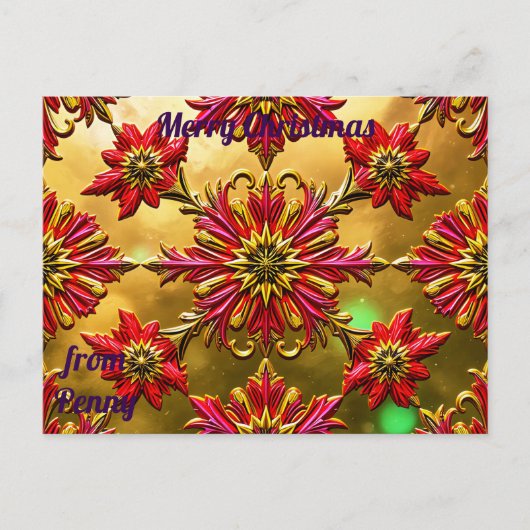 PENNY ~ KERST ~ 3D bloempatroon ~ Briefkaart (Voorkant)