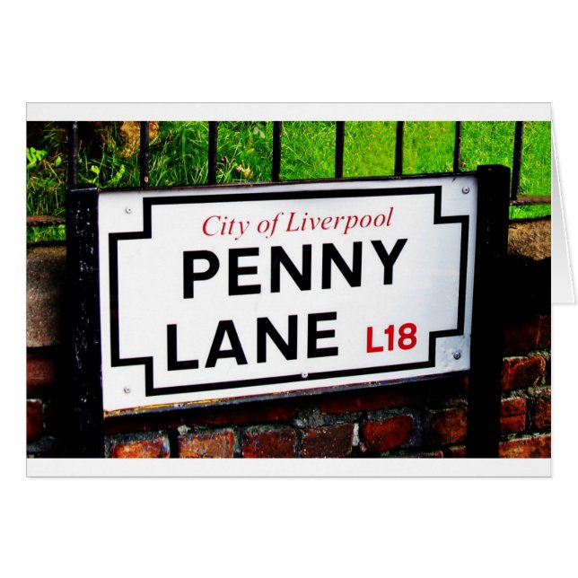 penny lane Liverpool England-teken (Voorkant Horizontaal)