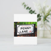 penny lane Liverpool England-teken Briefkaart (Staand voorkant)