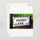 penny lane Liverpool England-teken Briefkaart (Voorkant / Achterkant)