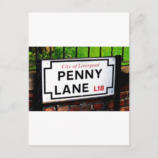 penny lane Liverpool England-teken Briefkaart (Voorkant)
