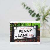 penny lane Liverpool England-teken Briefkaart (Staand voorkant)