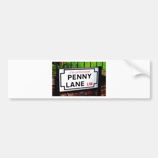penny lane Liverpool England-teken Bumpersticker (Voorkant)