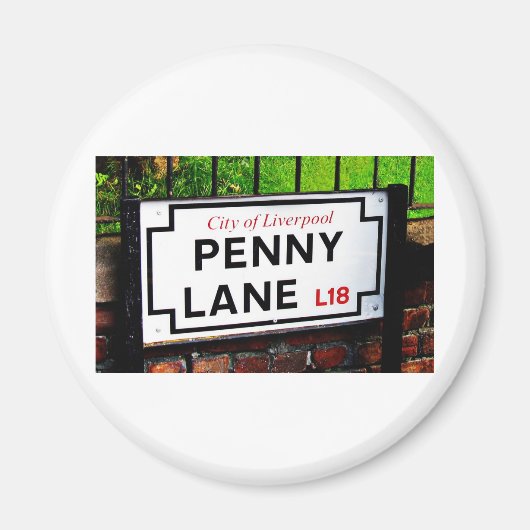 penny lane Liverpool England-teken Magneet (Voorkant)